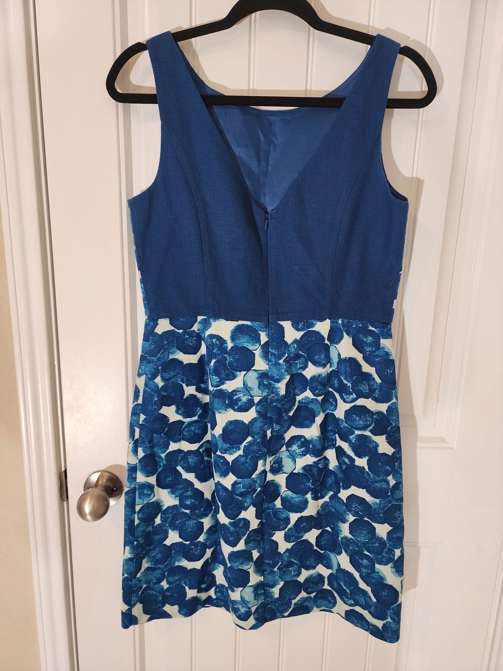 Anthropologie Tabitha Dress Womens 8 Blue Watercolor Gems Sheath Sleeveless Care - Picture 3 of 10
